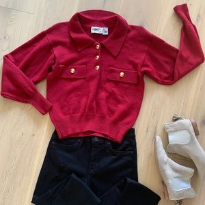 Ports red wool sweater